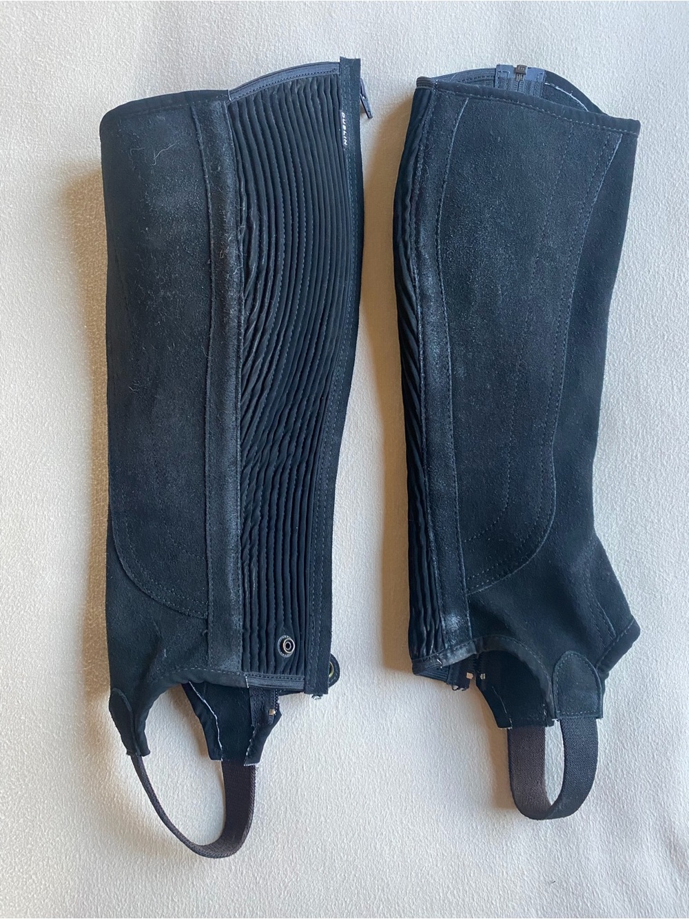 Unisex Dublin Black Suede Half Chaps - Classic Equestrian Style Medium